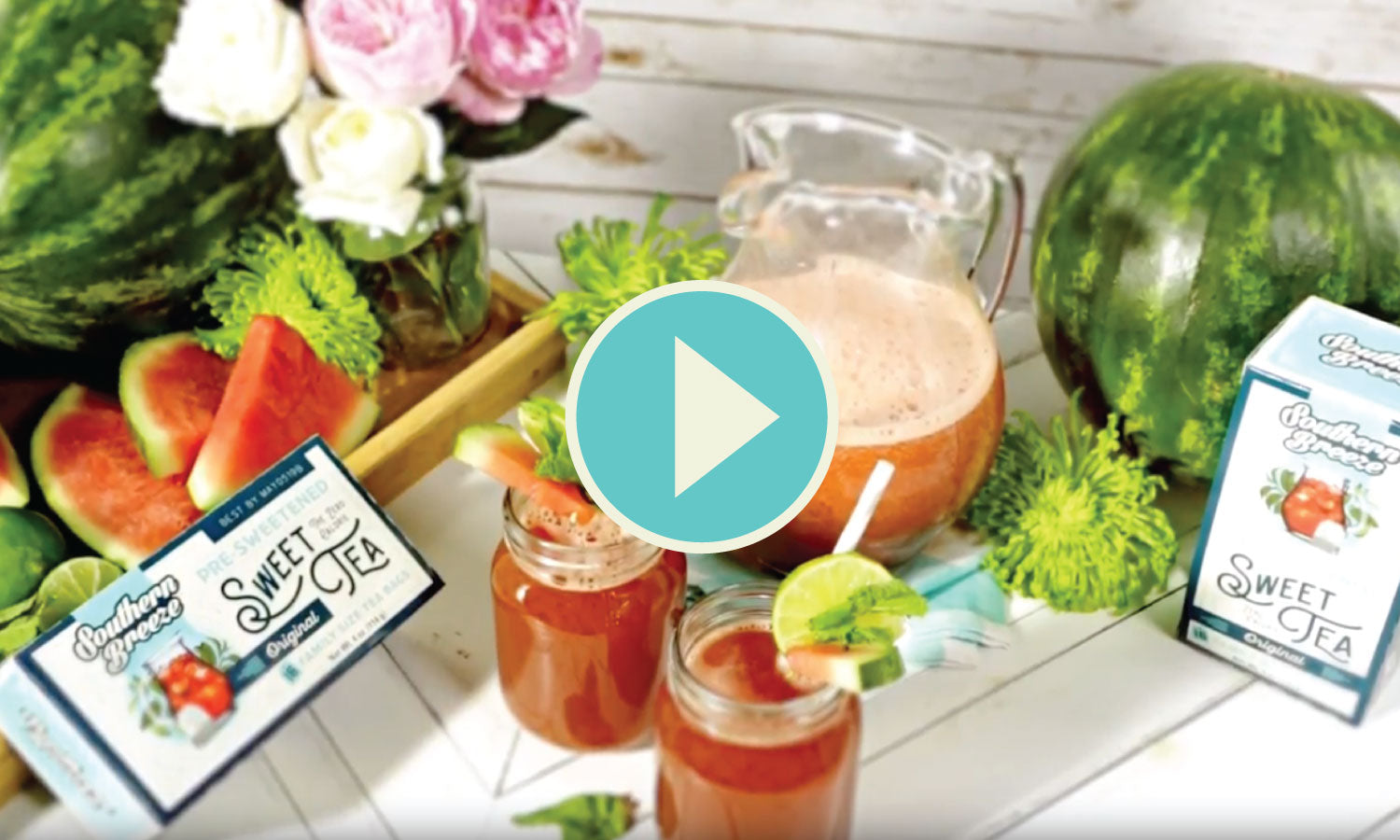 Watermelon Sweet Tea for National Iced Tea Day