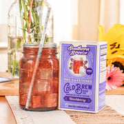 Southern Breeze Blackberry Sweet Iced Tea with an iced tea jar