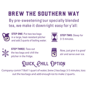 Southern Breeze Blackberry Sweet Iced Tea Family Size brewing instructions