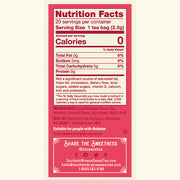 Southern Breeze Decaf Watermelon Sweet Iced Tea Nutrtional label and ingredient list