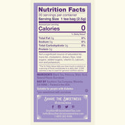 Southern Breeze Blackberry Sweet Iced Tea nutritional label