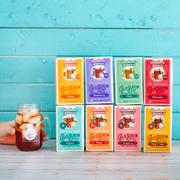 Southern Breeze Cold Brew Sweet Tea & Mason Jar Bundle - Original, Peach, Raspberry, Half & Half, Mint, Mango, Blackberry & Watermelon along with a mason jar