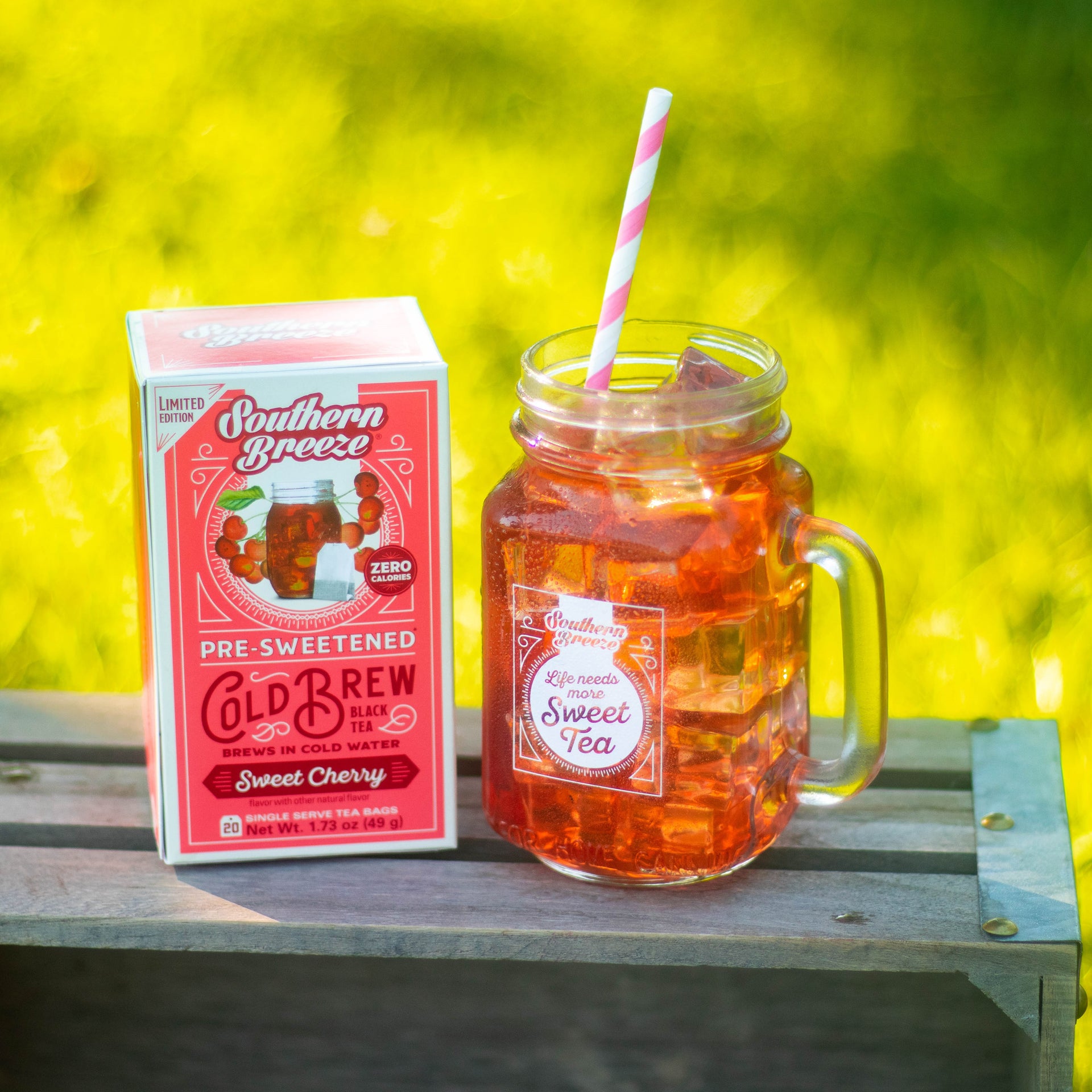 Southern Breeze Sweet Cherry Iced Tea with iced tea jar