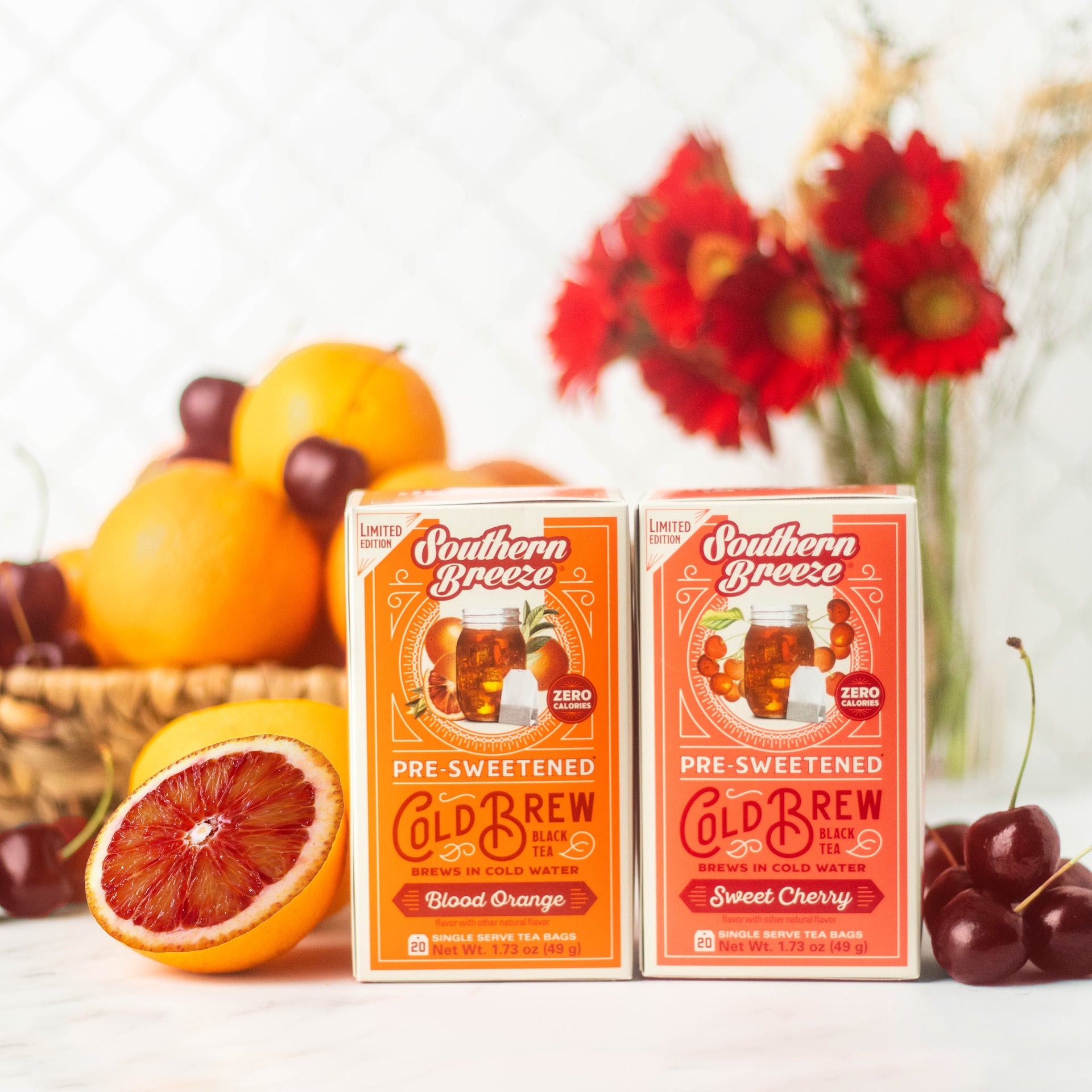 Cold Brew Sweet Iced Tea Seasonal Flavors Bundle with Orange and Cherry