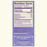 Southern Breeze Decaf Blackberry Sweet Iced Tea Nutrition Label and Ingredients
