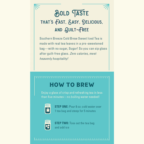 Southern Breeze Original Sweet Iced Tea brewing instructions