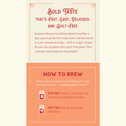 Southern Breeze Peach Sweet Iced Tea brewing instructions