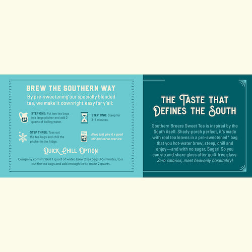 Southern Breeze Original Sweet Iced Tea 22ct family size brewing instructions