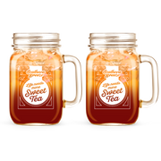 "Life needs more Sweet Tea" Southern Breeze Glass Mason Jars (set of 2)