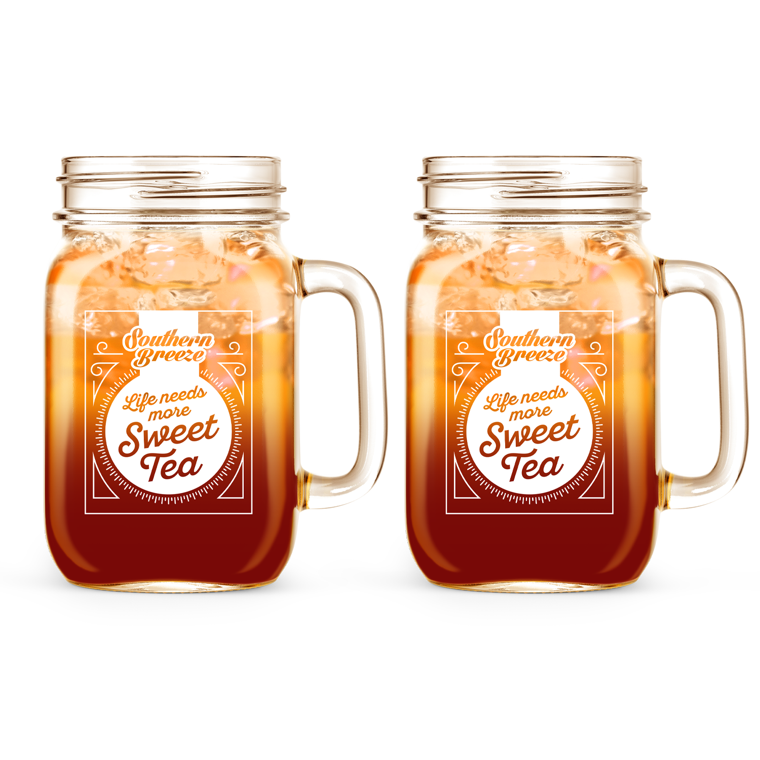 "Life needs more Sweet Tea" Southern Breeze Glass Mason Jars (set of 2)