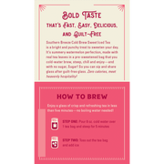 Southern Breeze Cold Brew Watermelon Iced Tea Carton pack brewing instructions