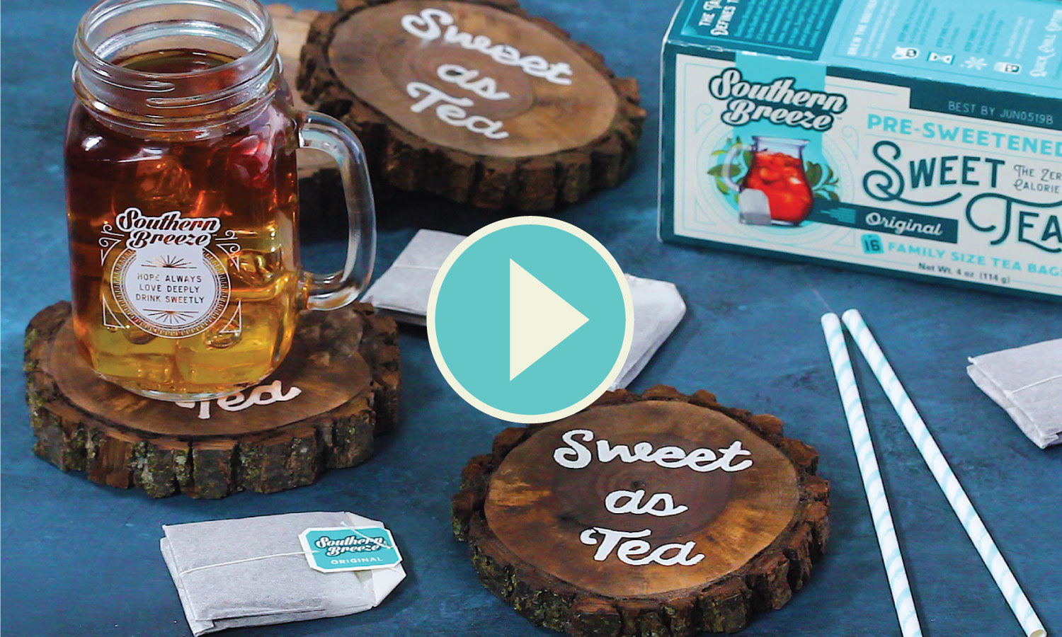 DIY Sweet Tea Coasters for Southern Breeze Sweet Tea