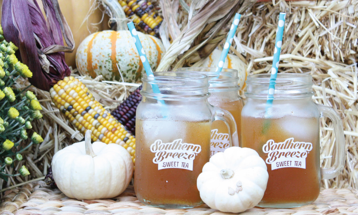 Southern Breeze Sweet Tea Mason Jars and Fall Decorations