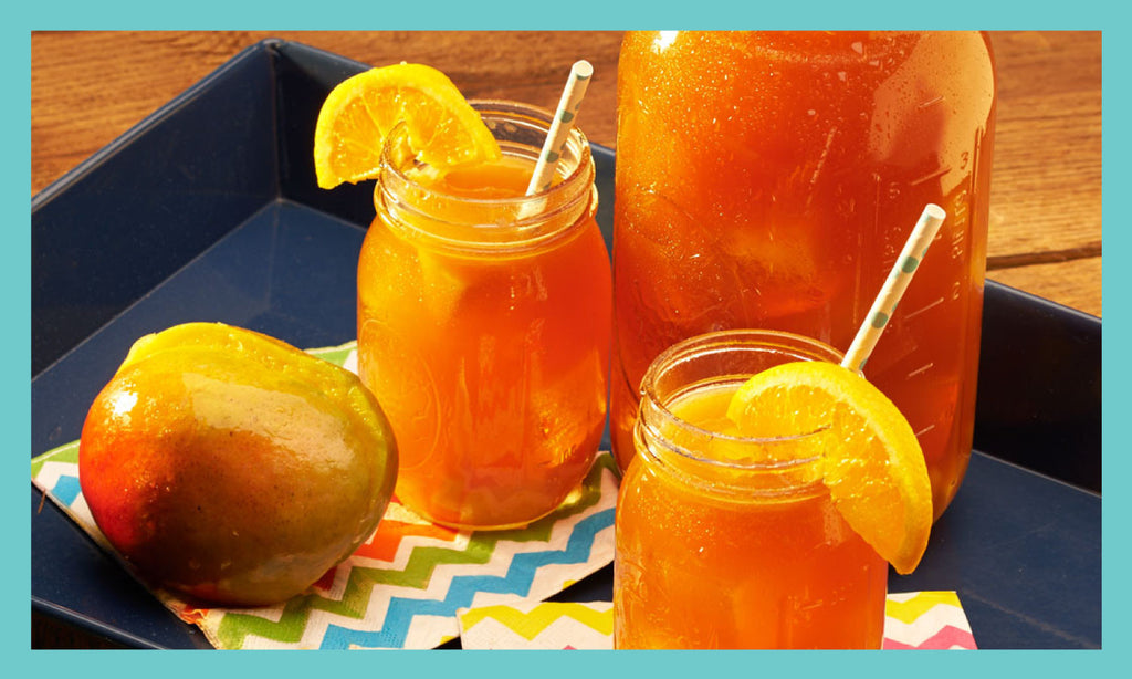 Mango Splash Sweet Tea Recipe created with Southern Breeze Original Sweet Tea