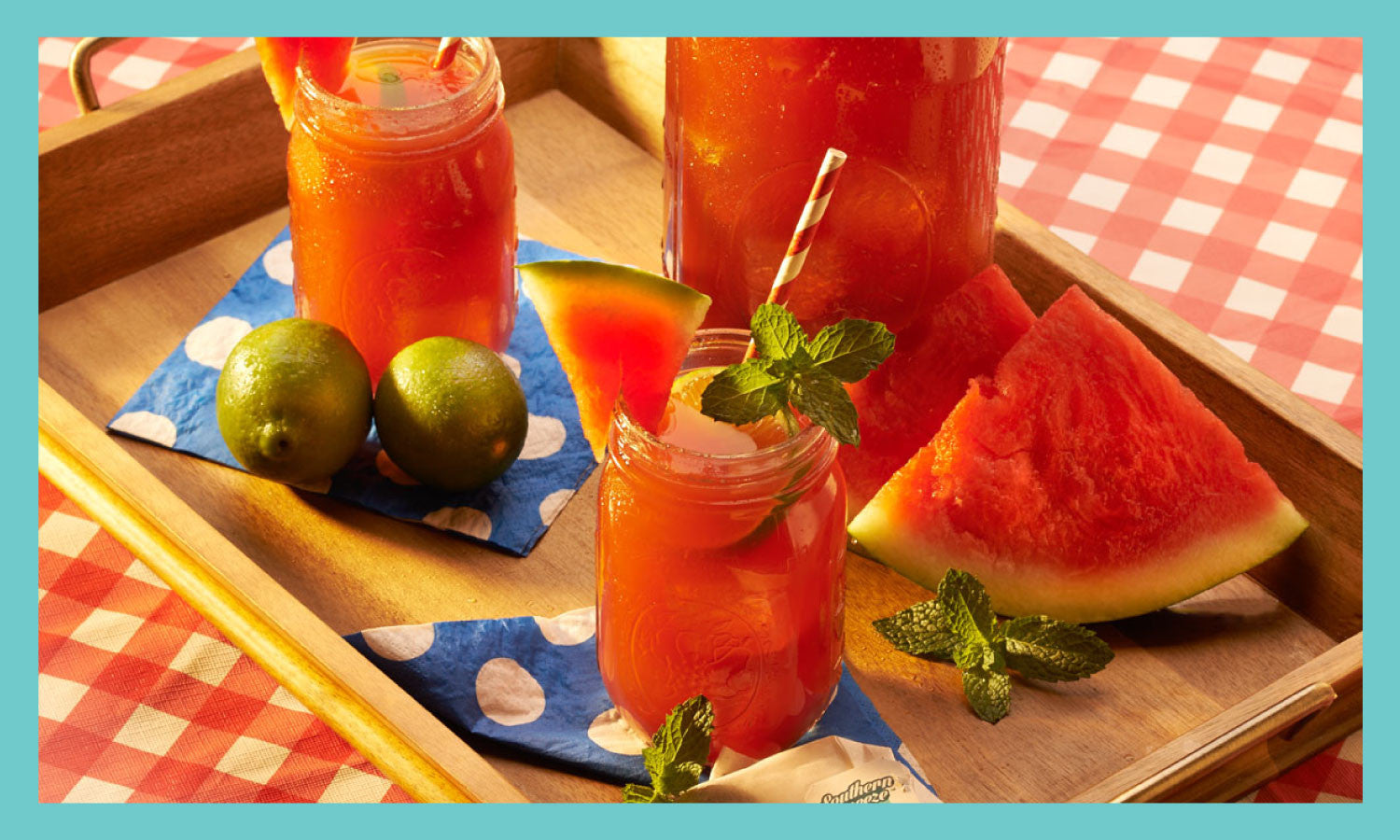 Skinny Watermelon Sweet Tea for Light Summer Sipping