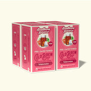 Four boxes of Southern Breeze pre-sweetened cold brew tea on a white background