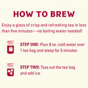 Instructions on how to brew iced tea with a white background