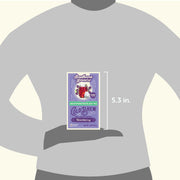 Southern Breeze Cold Brew Blackberry tea package held in a hand on a gray shirt with measurement text.
