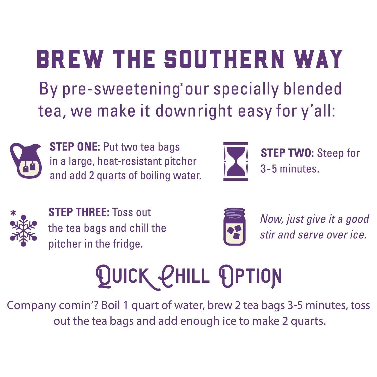 How to Brew Family Size sweet iced tea