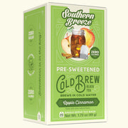 Box of Southern Breeze Apple Cinnamon pre-sweetened cold brew tea on a white background