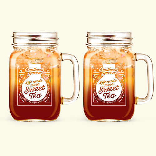 2 pack of mason jars with handles