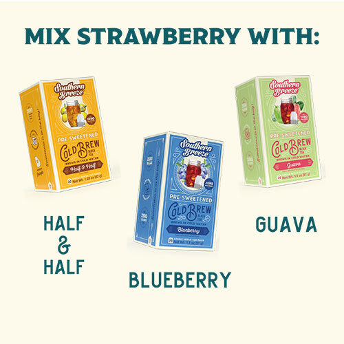 Strawberry Cold Brew Tea 4 Pack | Zero Calorie Iced Tea