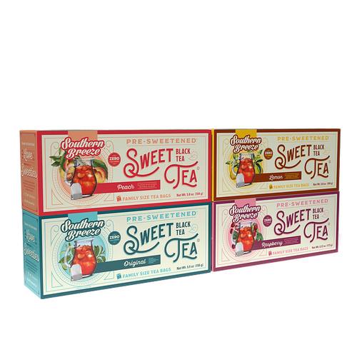 tea carton variety with peach, original, raspberry, and lemon