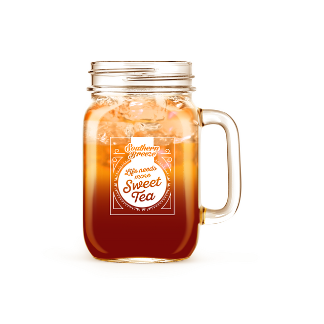 mason jar with handle that reads life needs more sweet tea