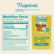 Southern Breeze Tropical Iced Tea nutritional label and ingredient statement