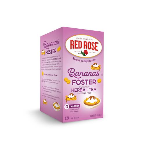 Rendering of Red Rose Bananas Foster Tea Carton